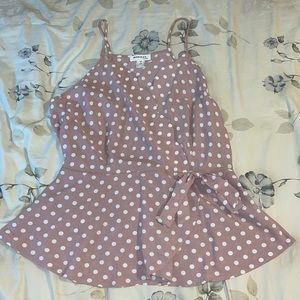 White and Pink Polka Dot Blouse